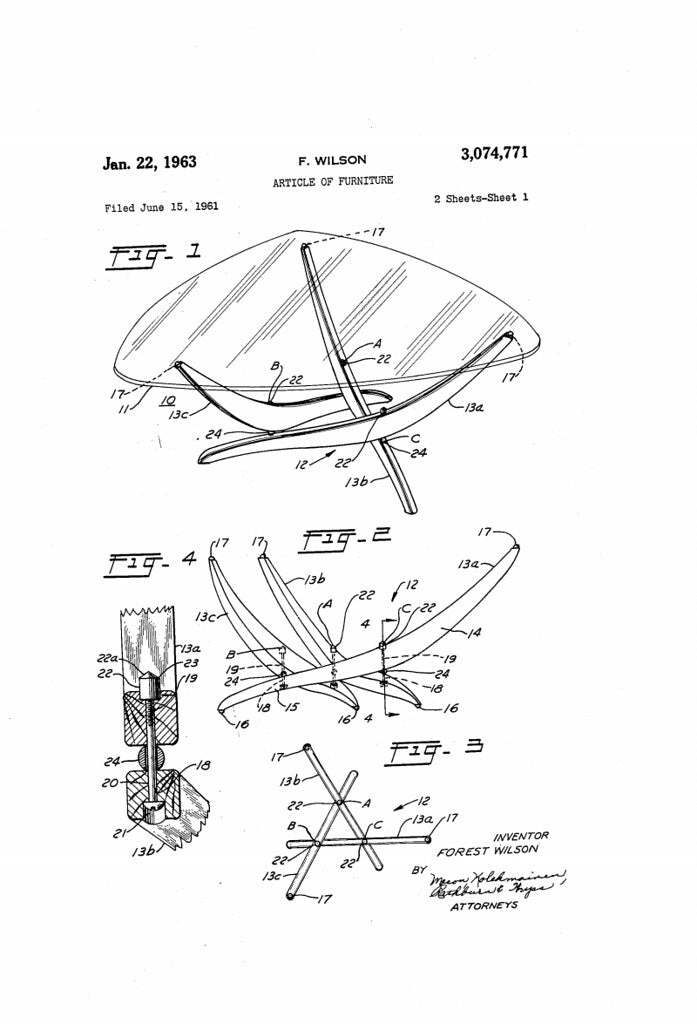Forest Wilson Sculptural Glass-Top Side Table