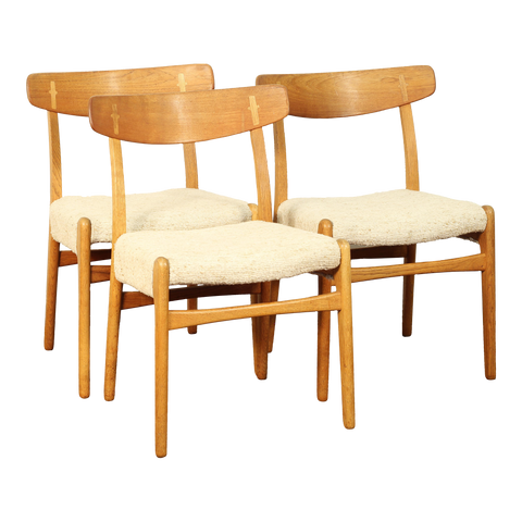 1950s Hans Wegner for Carl Hansen & Søn Ch23 Teak and Oak Chairs - Set of 3