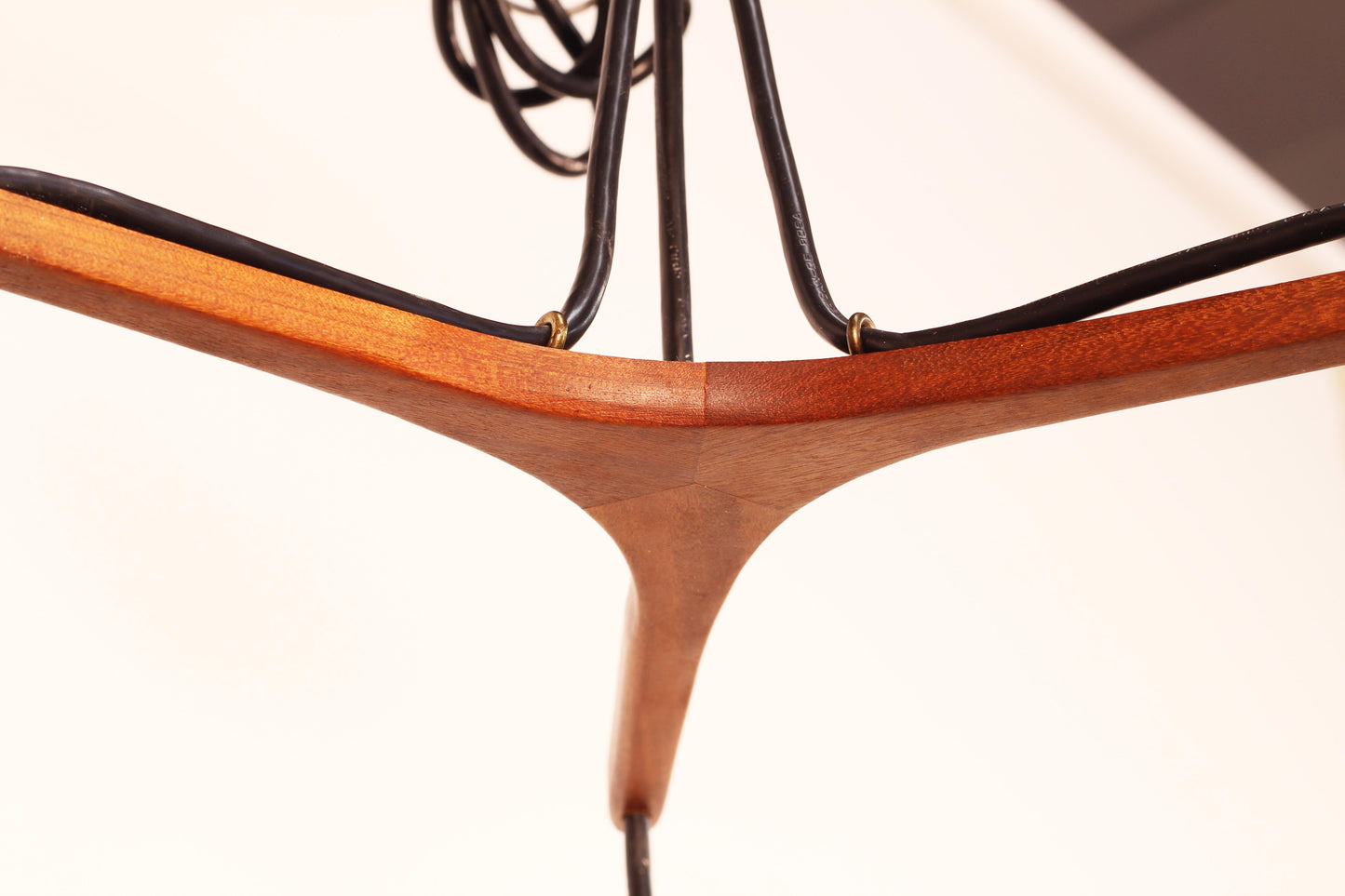 1960s Danish Teak Tear Drop 3-Light Pendant Fixture by Holmegaard