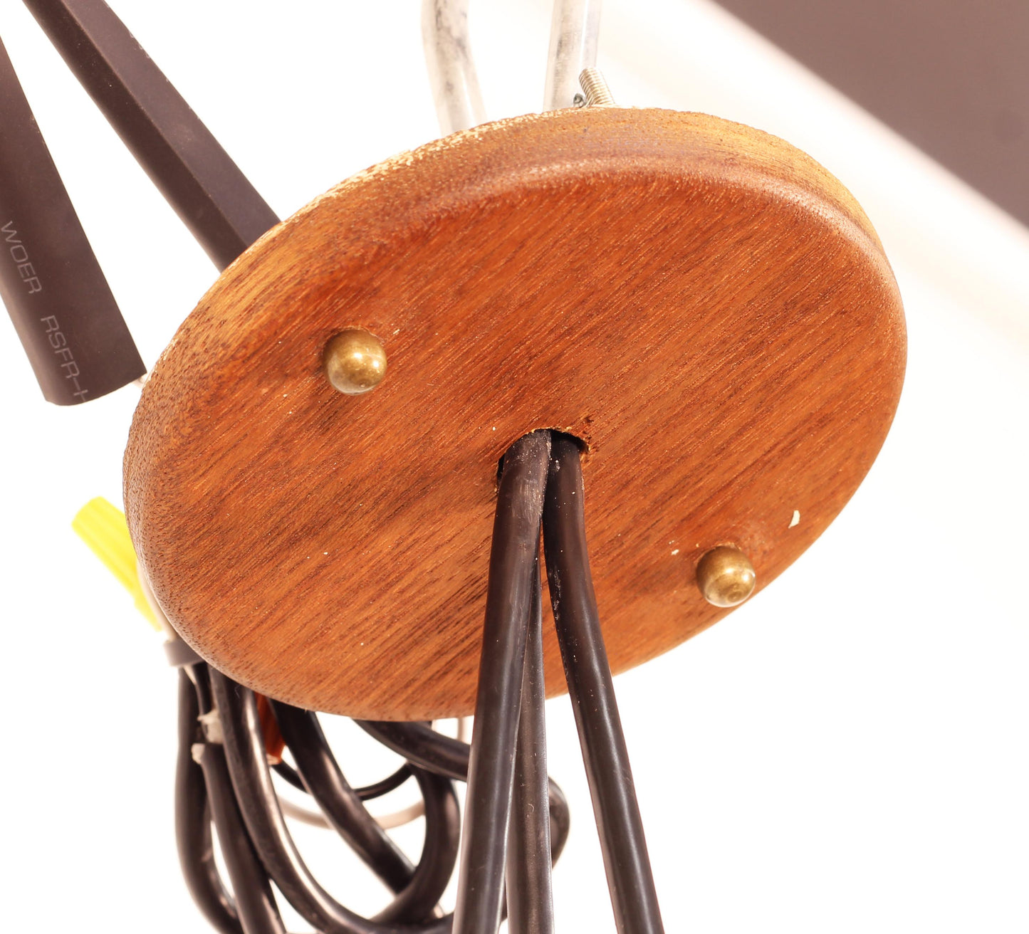 1960s Danish Teak Tear Drop 3-Light Pendant Fixture by Holmegaard