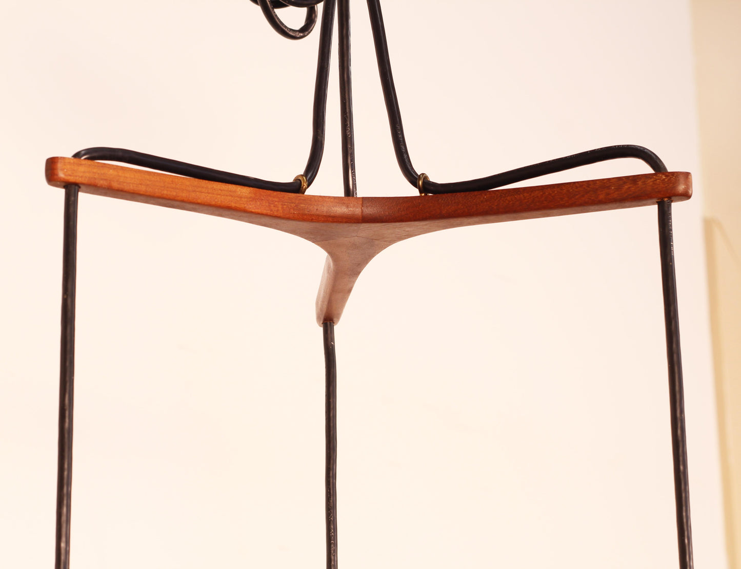 1960s Danish Teak Tear Drop 3-Light Pendant Fixture by Holmegaard