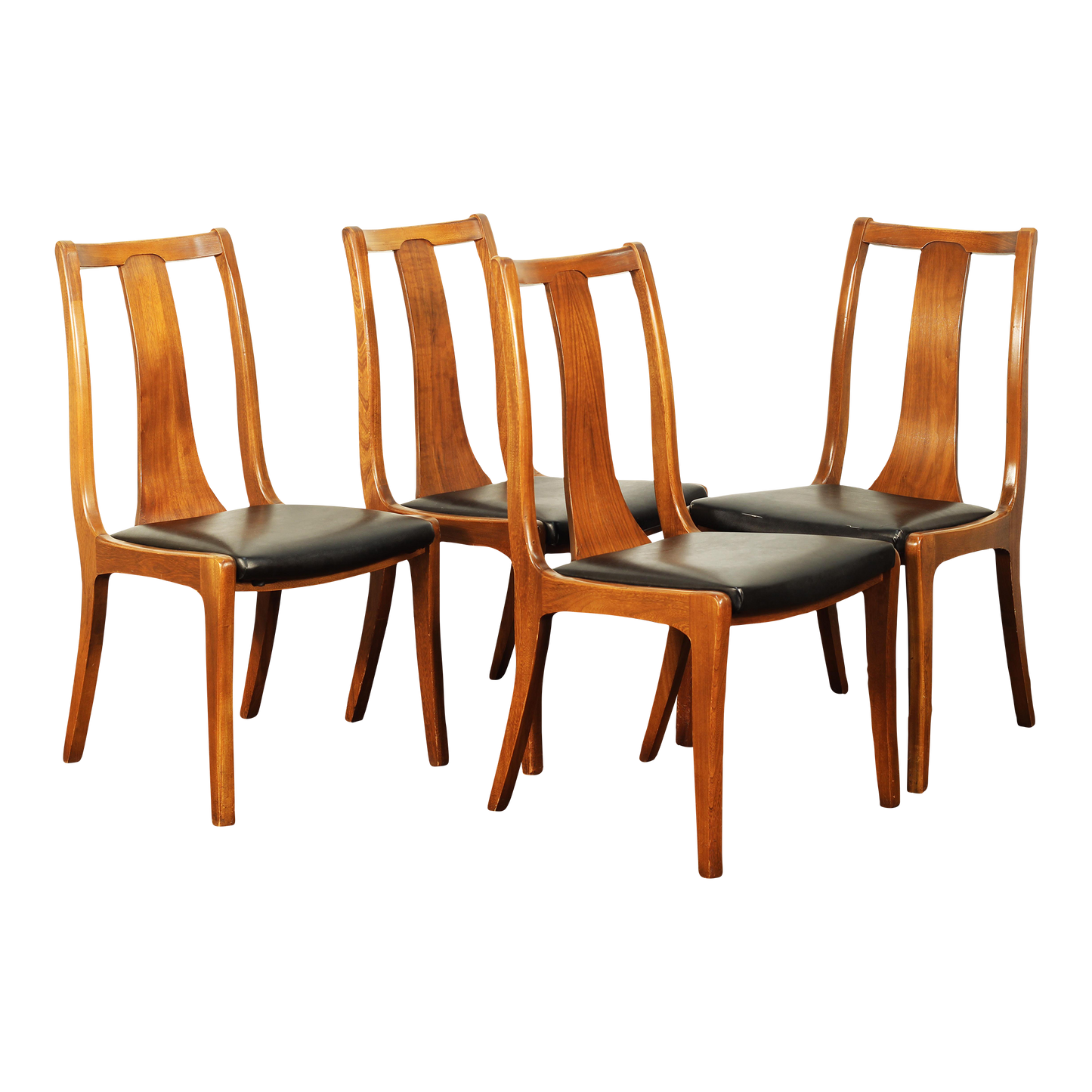 1960s Mid-Century Walnut Dining Chairs- Set of 4