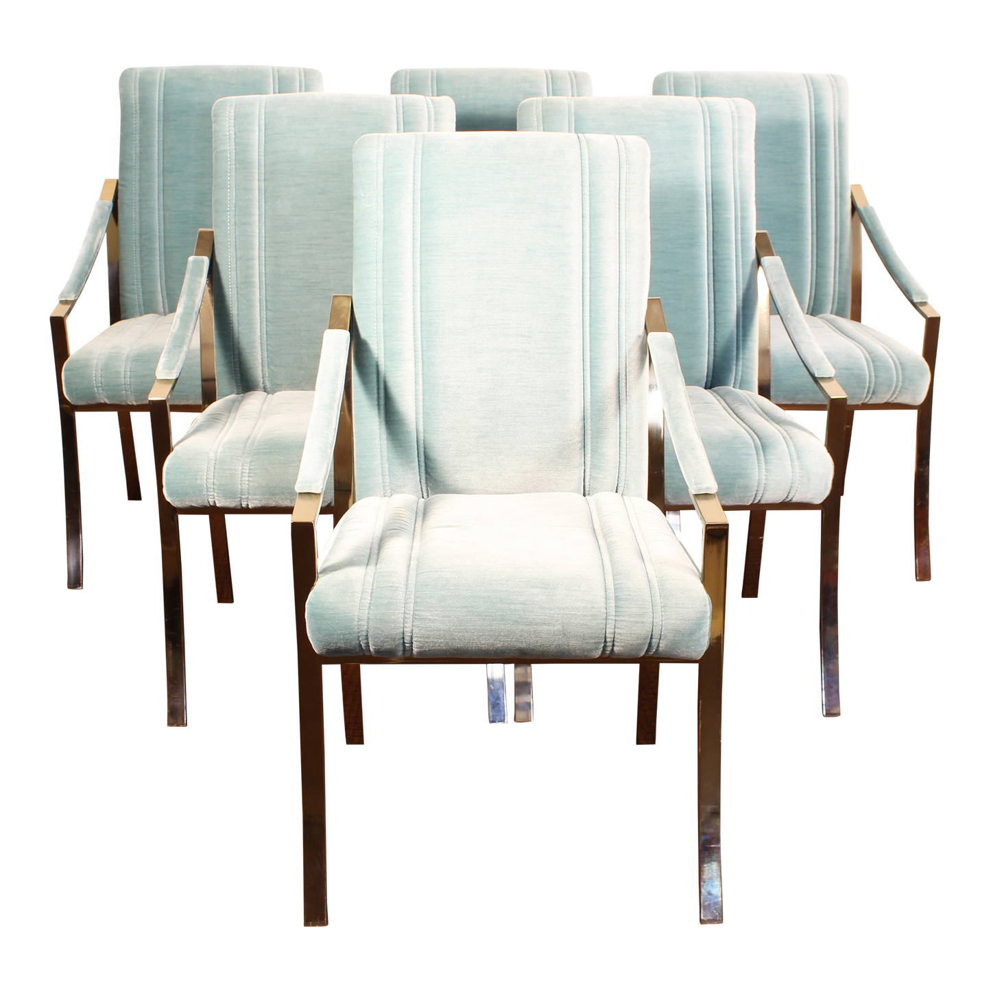 1980s Modern Cal-Style Dining Chairs- Set of 6