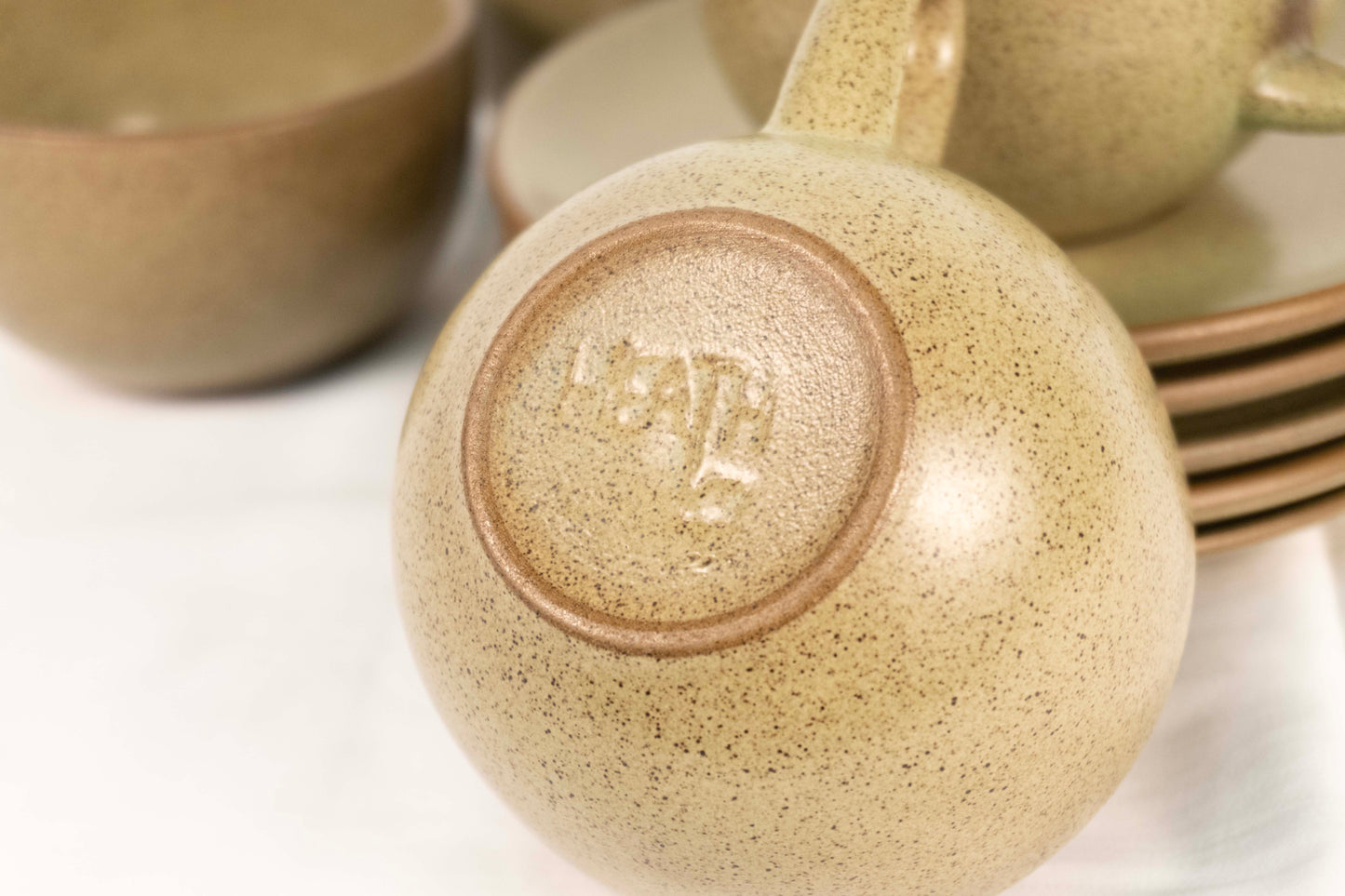 Heath California Pottery Sage Coffee Tea Cup and Saucer Set of 5 LOT