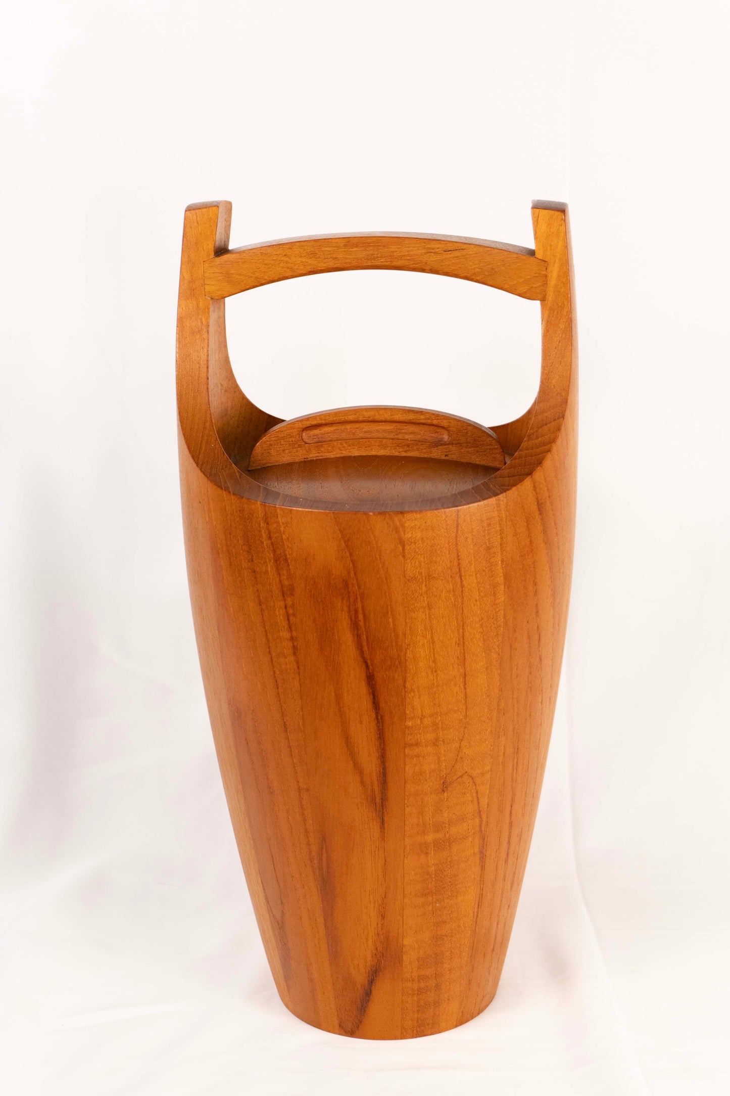 Vintage Dansk 15.5 Inch Congo Ice Bucket Orange Liner Teak IHQ Quistgaard Denmark MCM Design