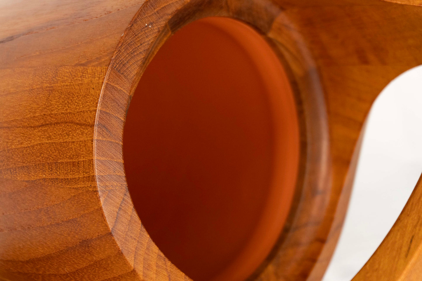 Vintage Dansk 15.5 Inch Congo Ice Bucket Orange Liner Teak IHQ Quistgaard Denmark MCM Design