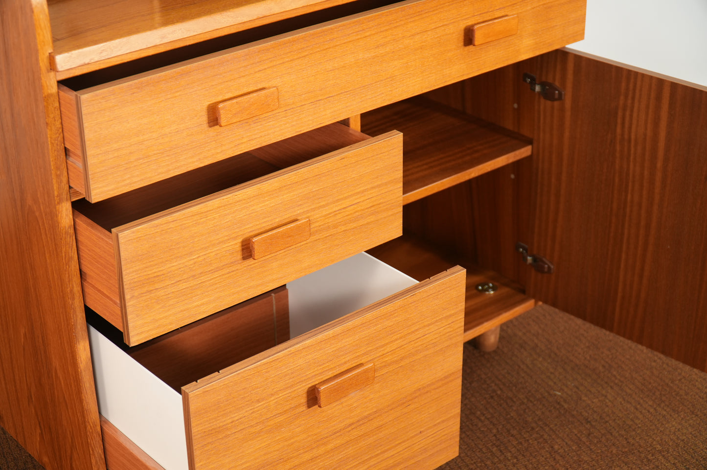 Small Scale Danish Teak Rolltop Desk