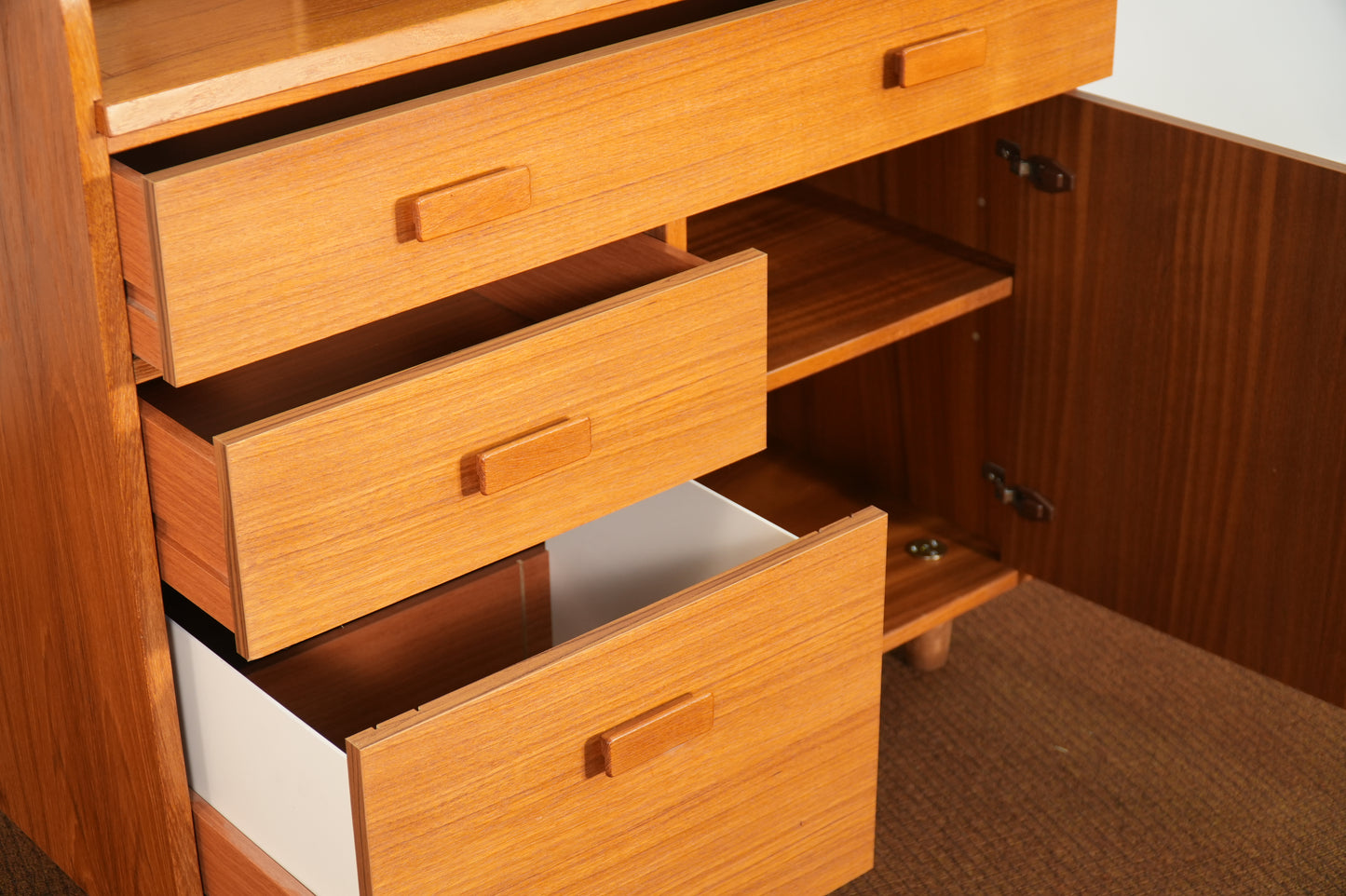 Small Scale Danish Teak Rolltop Desk