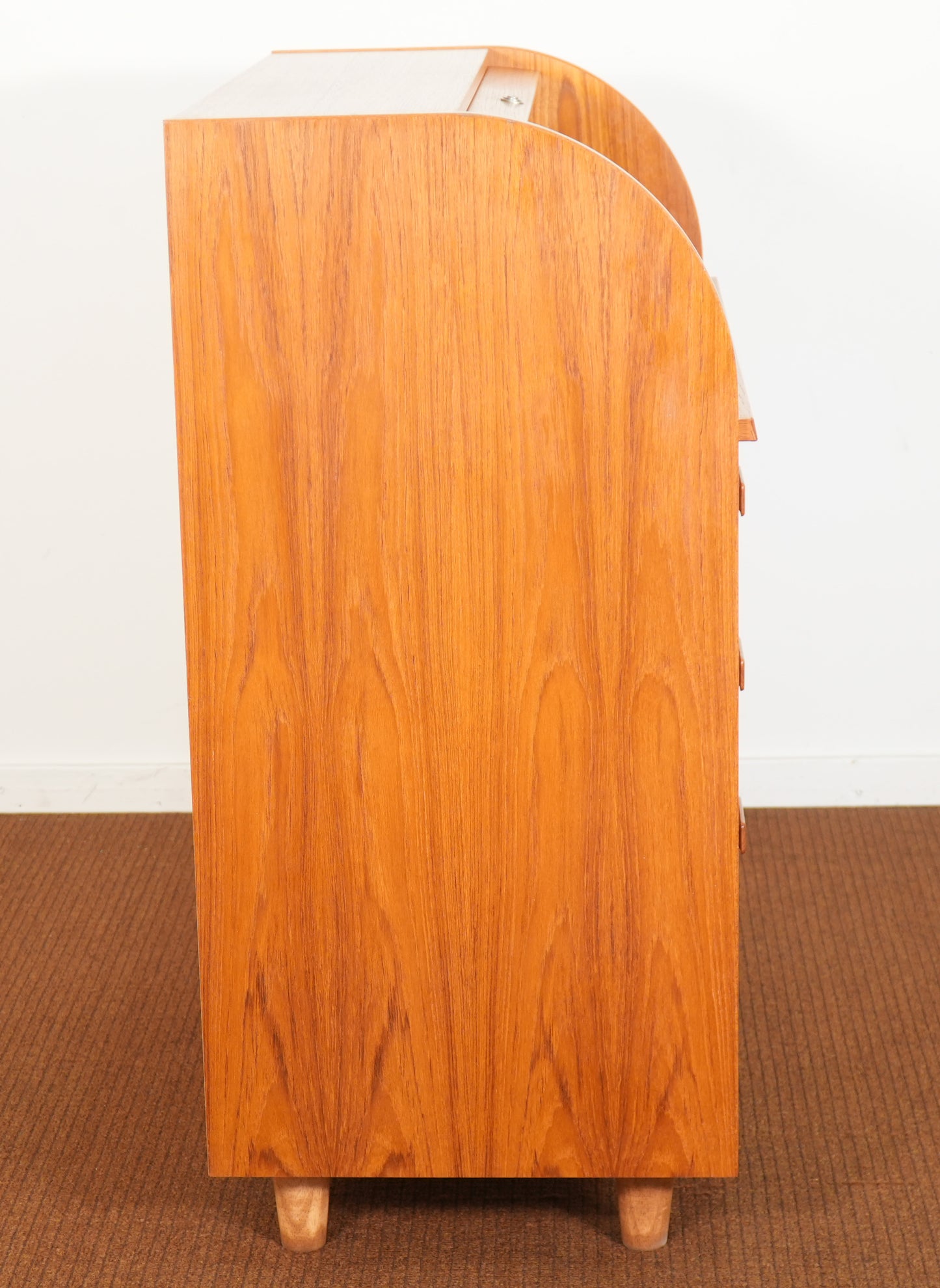 Small Scale Danish Teak Rolltop Desk