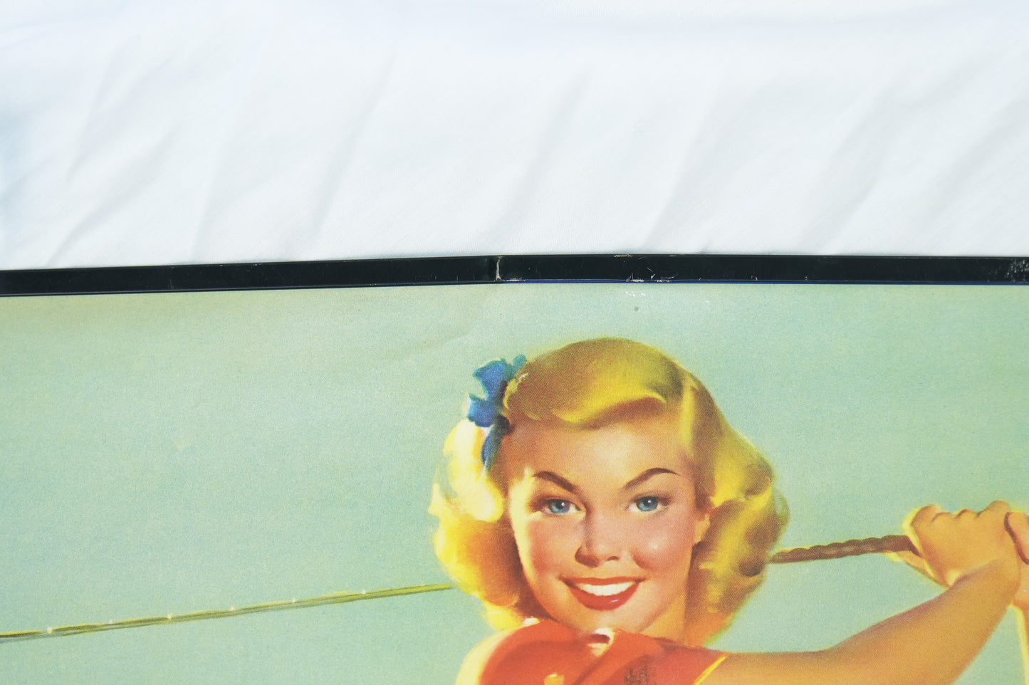 Bill Medcalf 16" x 21 1/4" "For a Long Drive" Pinup Calendar Print Kelly Springfield Tires Lady Golfer