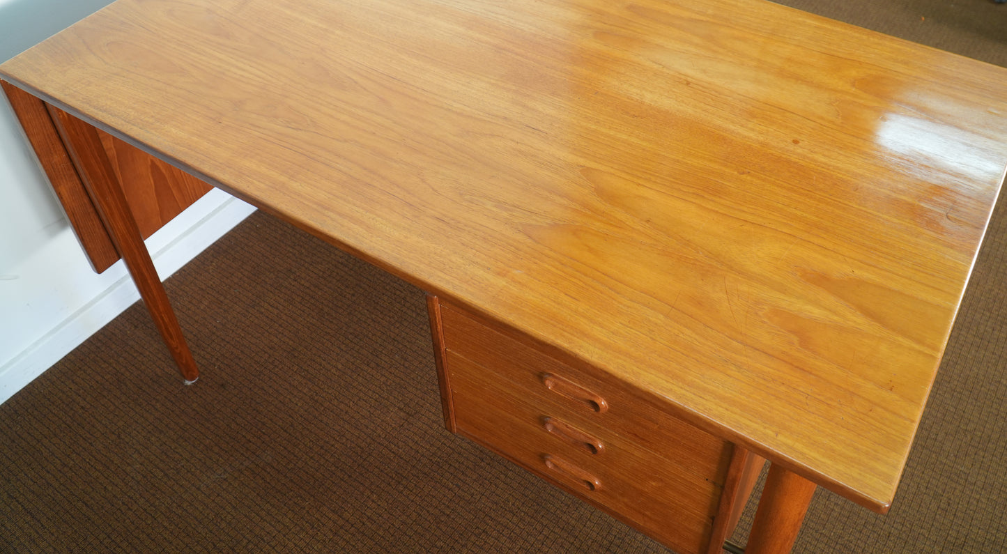 Teak Danish Sliding Top Desk Attributed to Arne Vodder