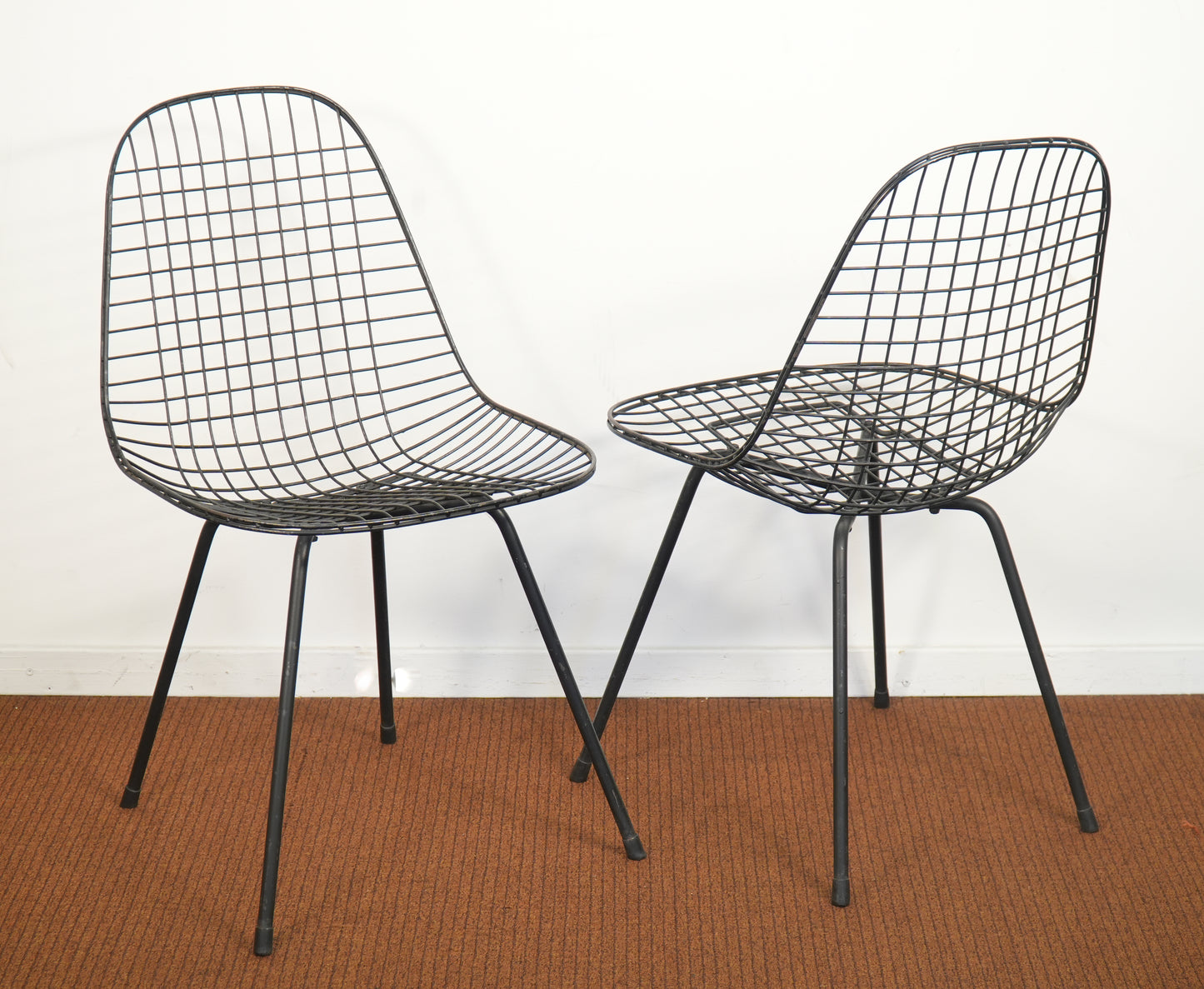 Pair Early 1951 Herman Miller Eames DKX Chairs - 1st Generation - Patent Pending Stamp