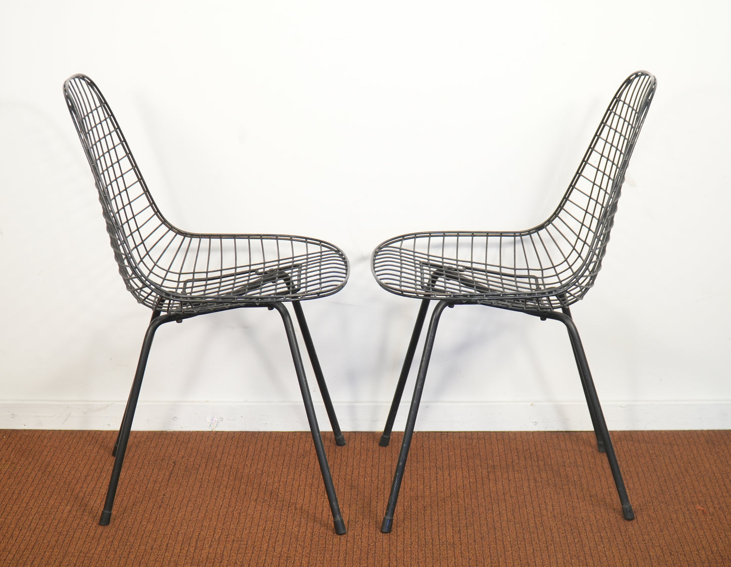 Pair Early 1951 Herman Miller Eames DKX Chairs - 1st Generation - Patent Pending Stamp