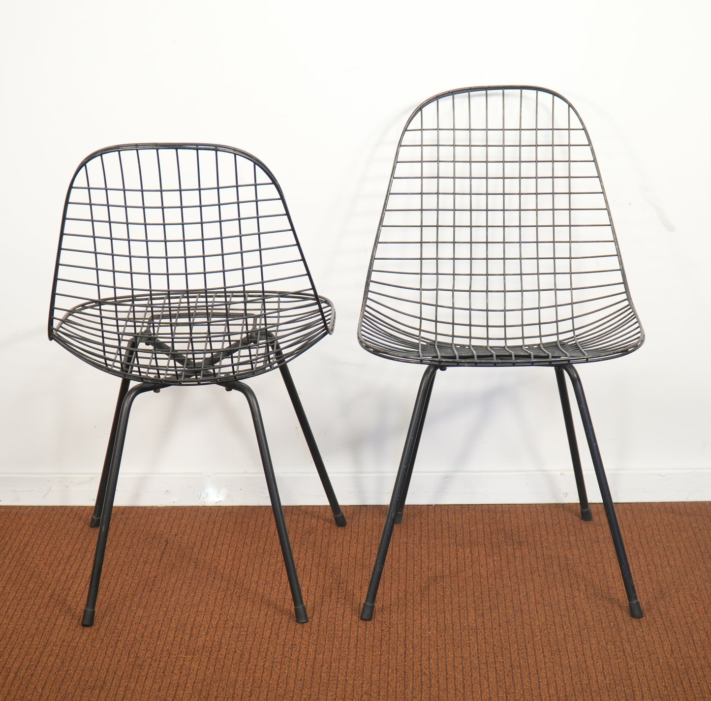 Pair Early 1951 Herman Miller Eames DKX Chairs - 1st Generation - Patent Pending Stamp