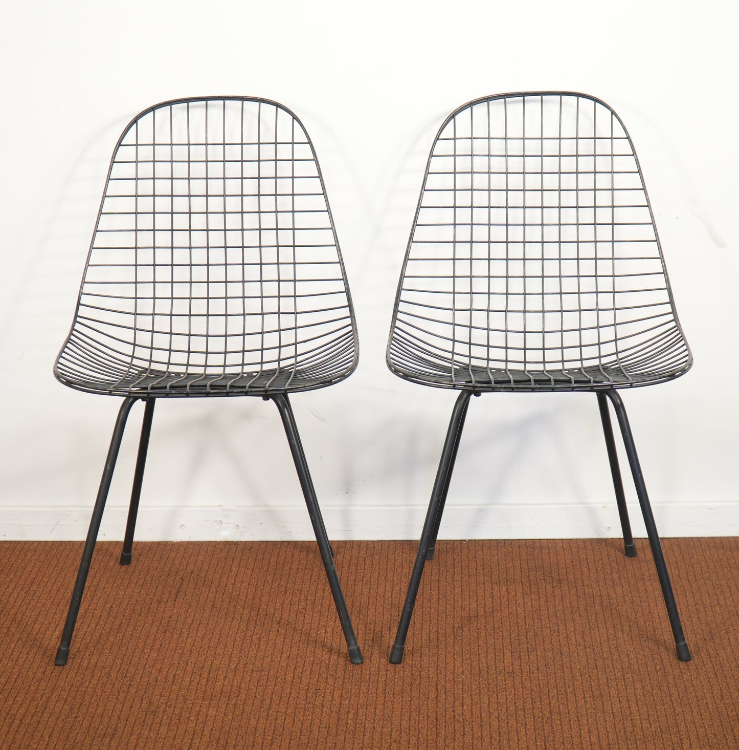 Pair Early 1951 Herman Miller Eames DKX Chairs - 1st Generation - Patent Pending Stamp