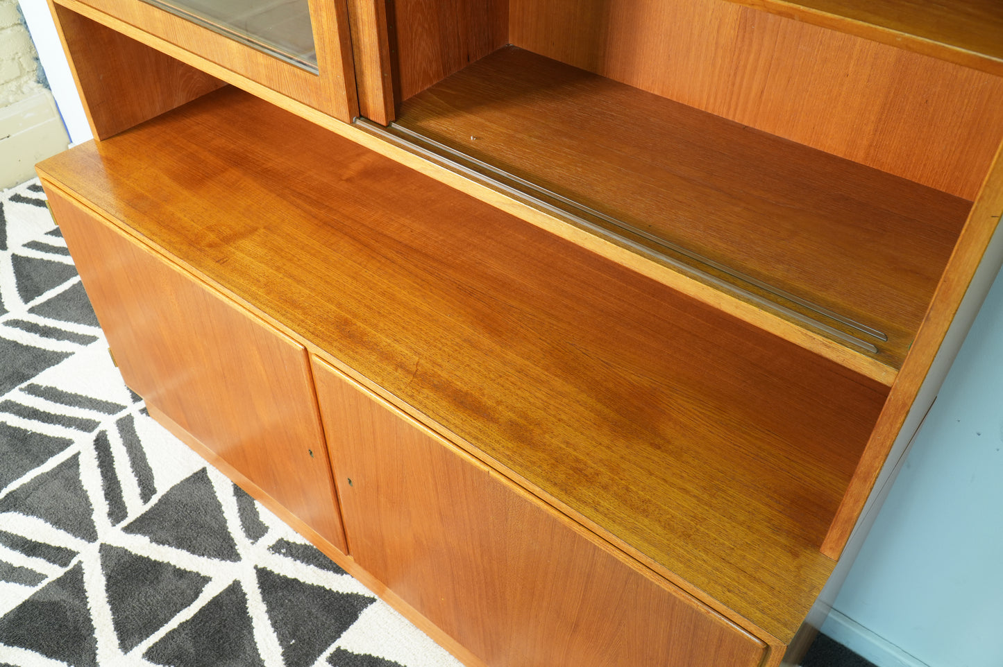 Danish Teak Buffet and Hutch Vitrine by Poul Hundevad