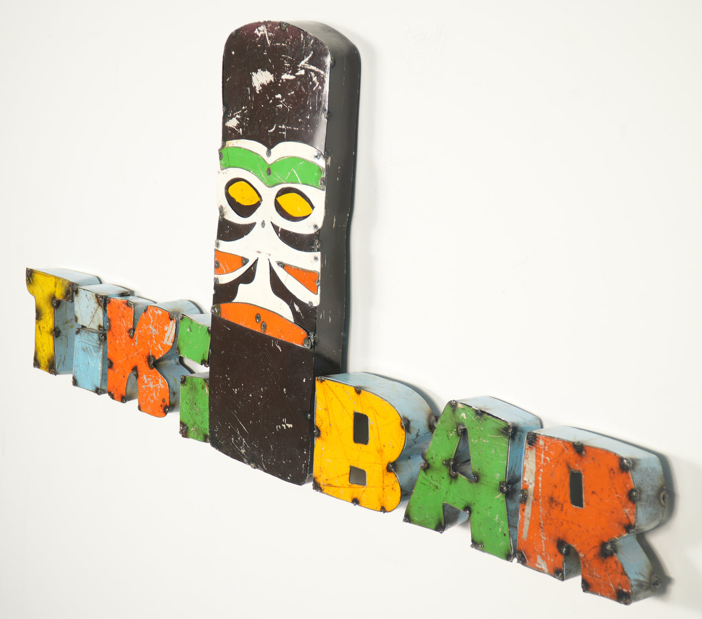 Rustic Colorful Tiki Bar Sign Welded Metal