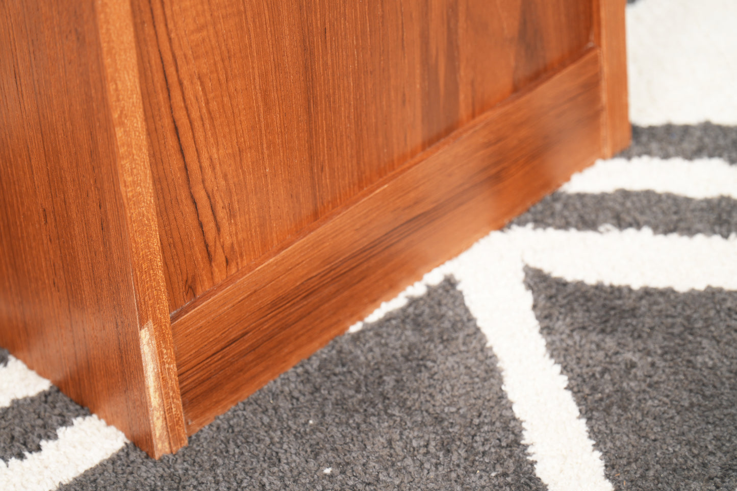 Danish Teak Small File Cabinet Lockable Tambour Door 8 Drawers