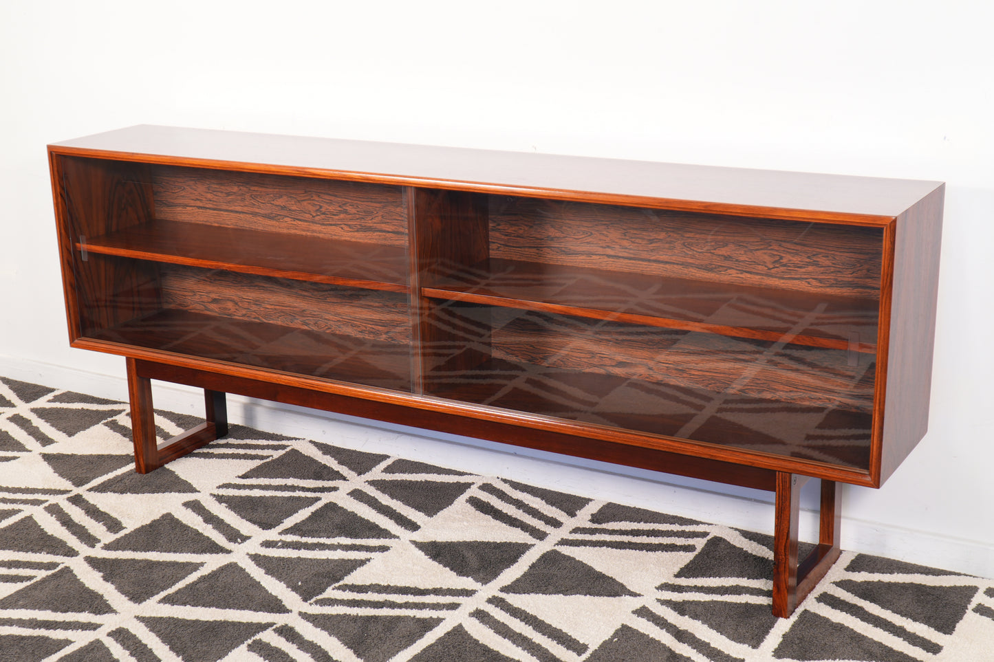 Rosewood Low Display Cabinet by Alex Christensen for ACO Mobler Denmark 1960s