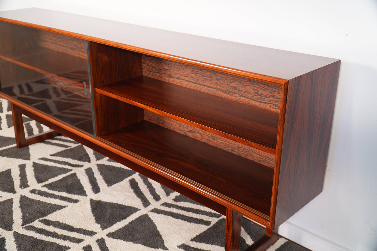 Rosewood Low Display Cabinet by Alex Christensen for ACO Mobler Denmark 1960s