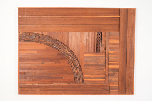 Vintage 1970s Abstract Wood Wall Sculpture by Leland Thompson – Assemblage Art