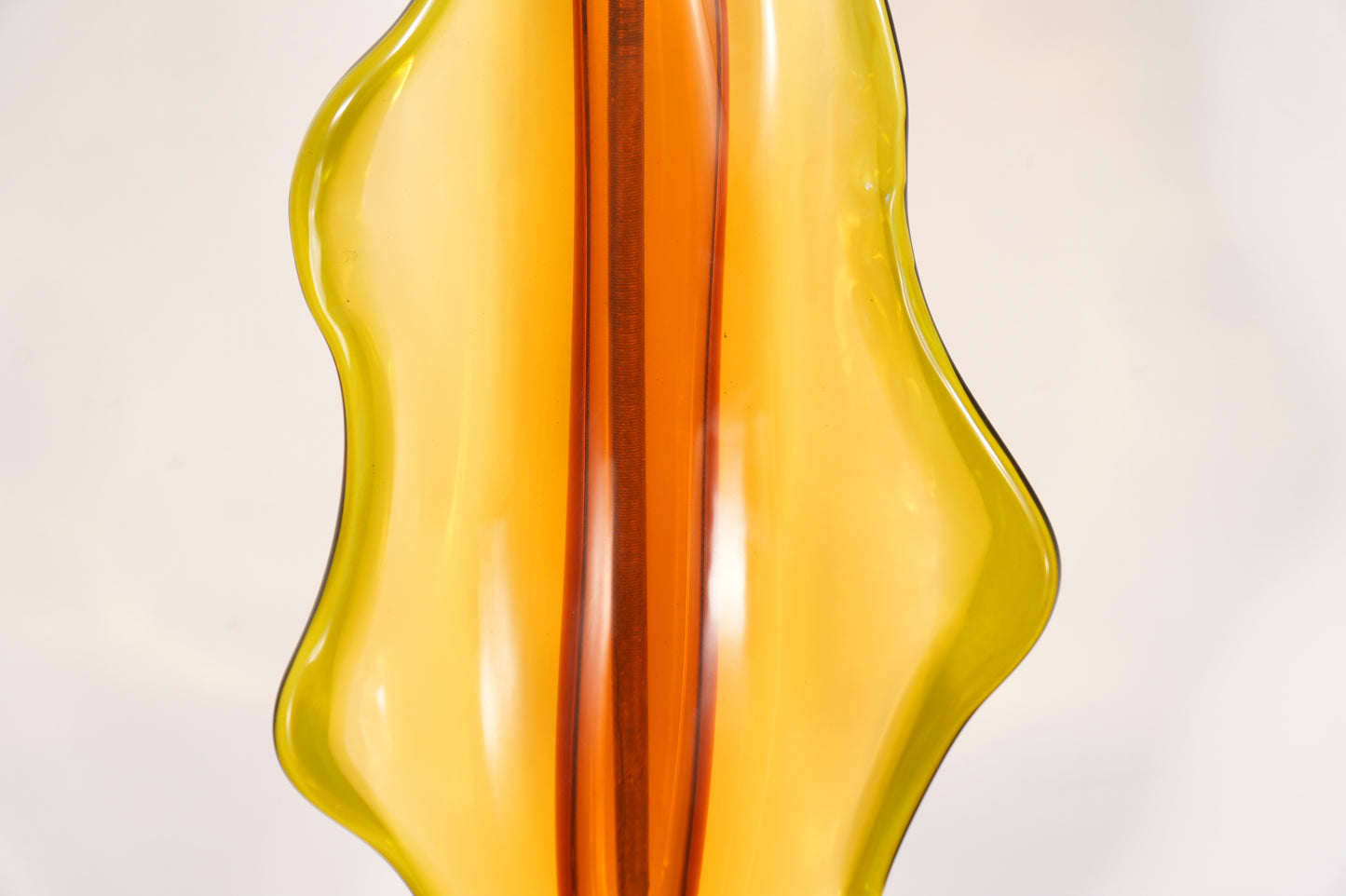 Mid-Century Green and Orange Sommerso Biomorphic Murano Glass Table Lamp
