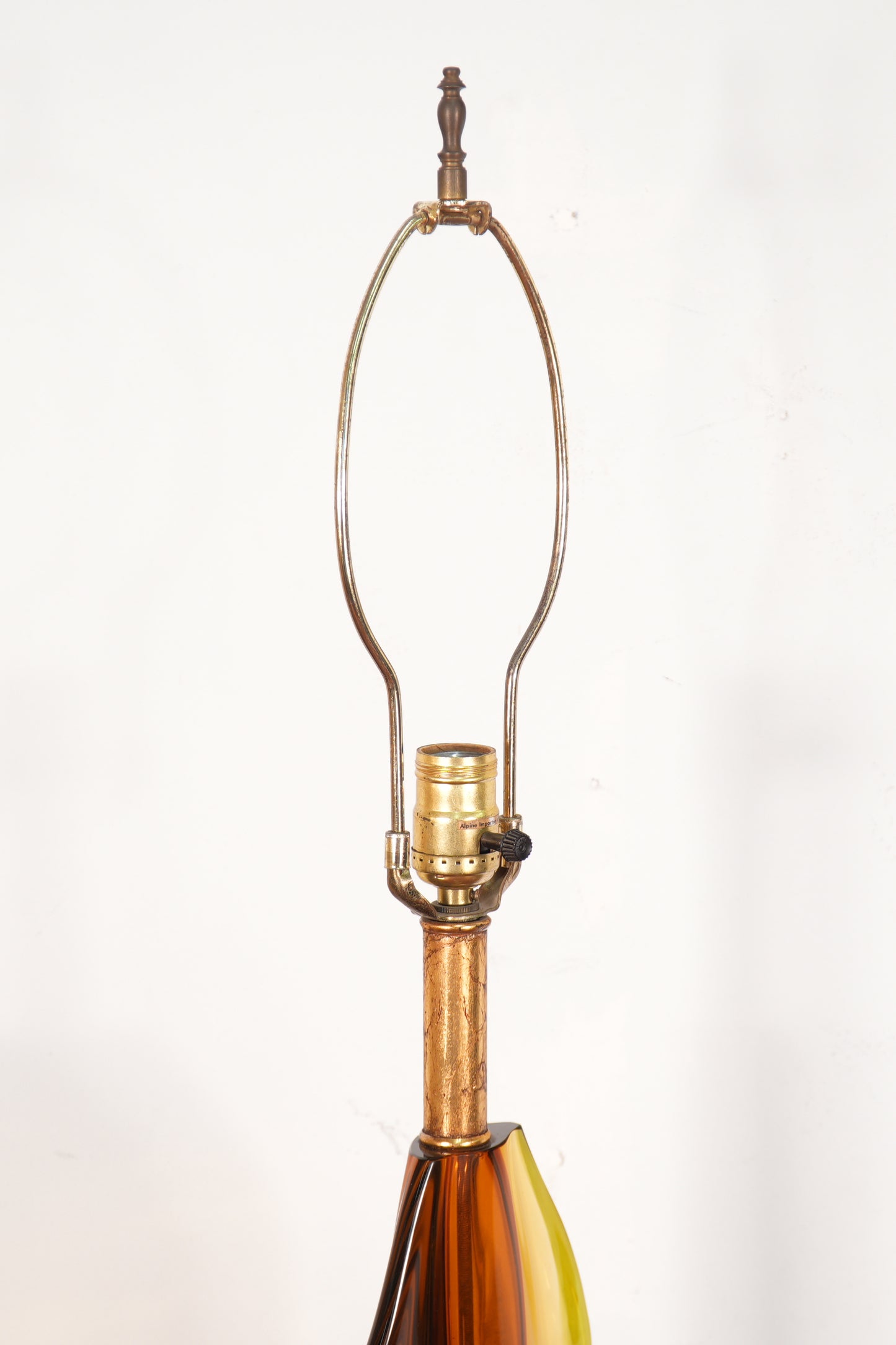 Mid-Century Green and Orange Sommerso Biomorphic Murano Glass Table Lamp