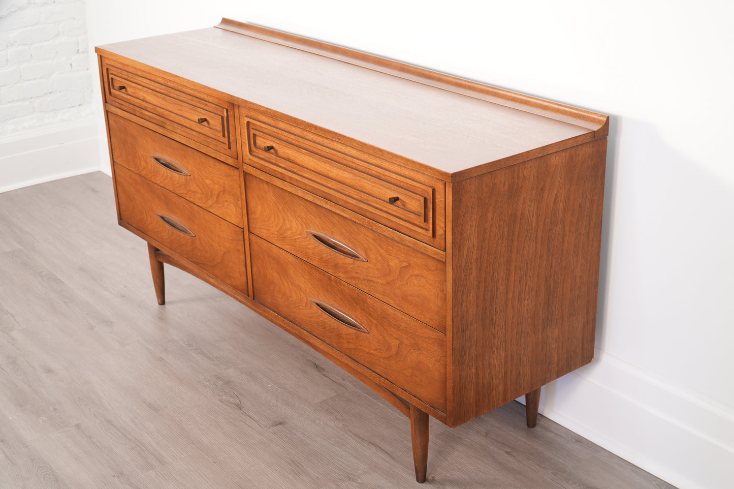 1960s Broyhill Sculptra "Double" Lowboy Dresser