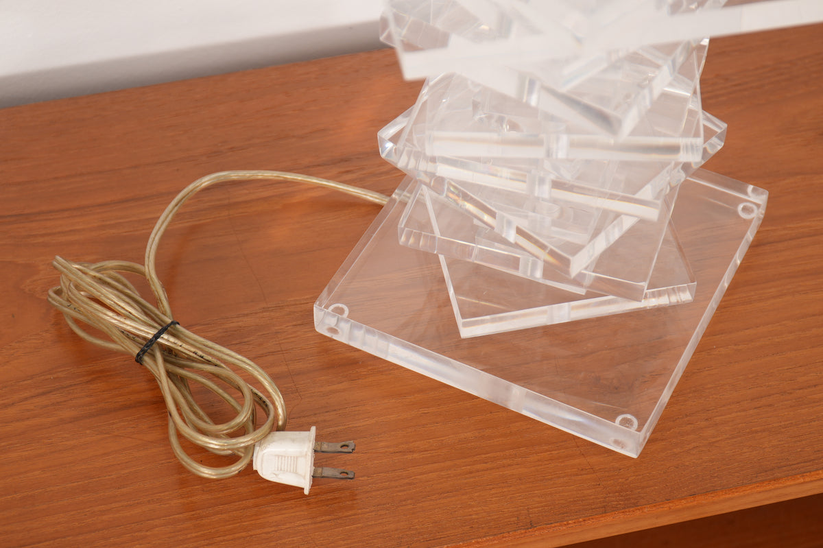 Lucite Helix Lamp Attributed to Karl Springer