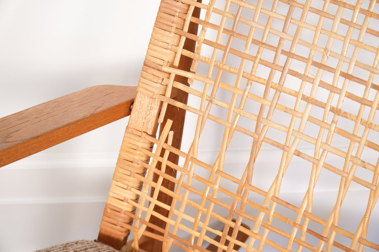 Hans Olsen for Juul Kristensen Model 532-A Teak and Cane Rocking Chair - Denmark