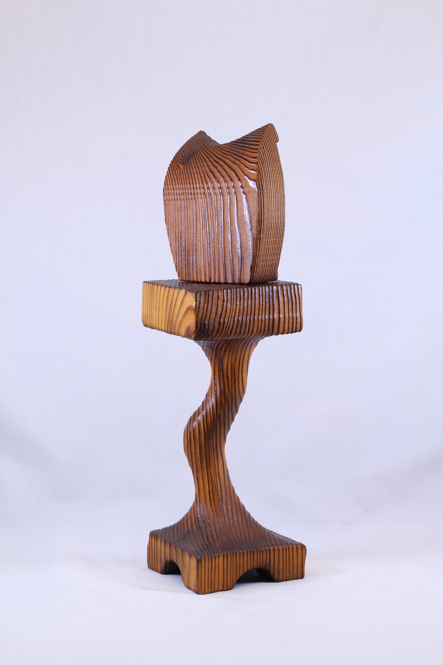 Witco Owl w/ Perch or Stand- Vintage Tiki Burnt Wood Big Eyed Cryptomeria