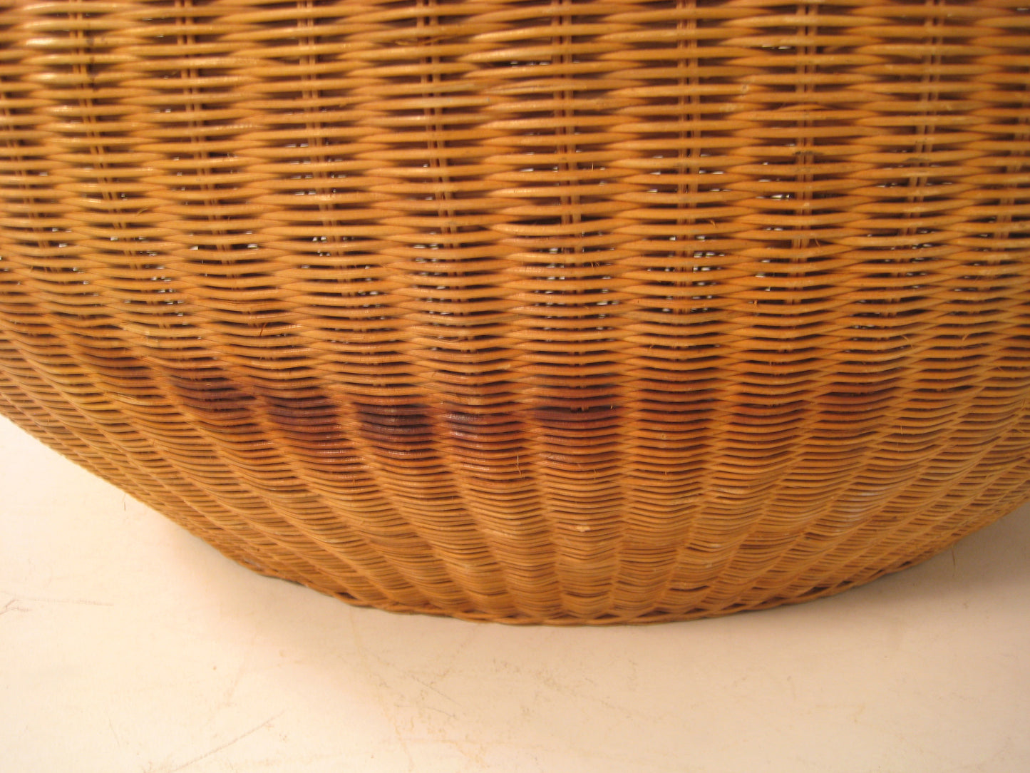Mid-Century Aarnio-Style 44" Round Wicker Coffee Table