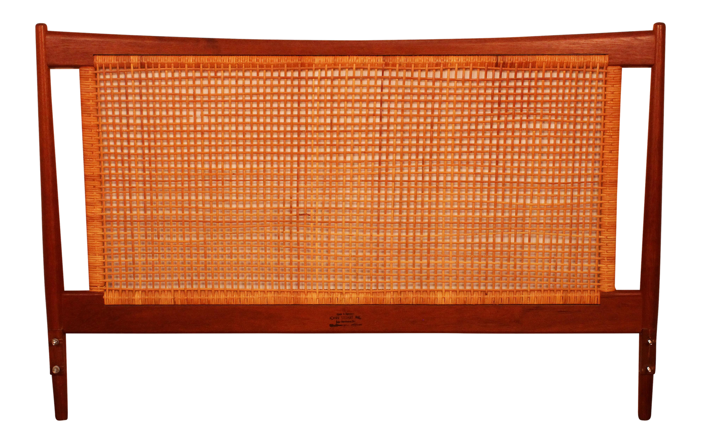 John Stuart Danish Teak & Cane Full Headboard