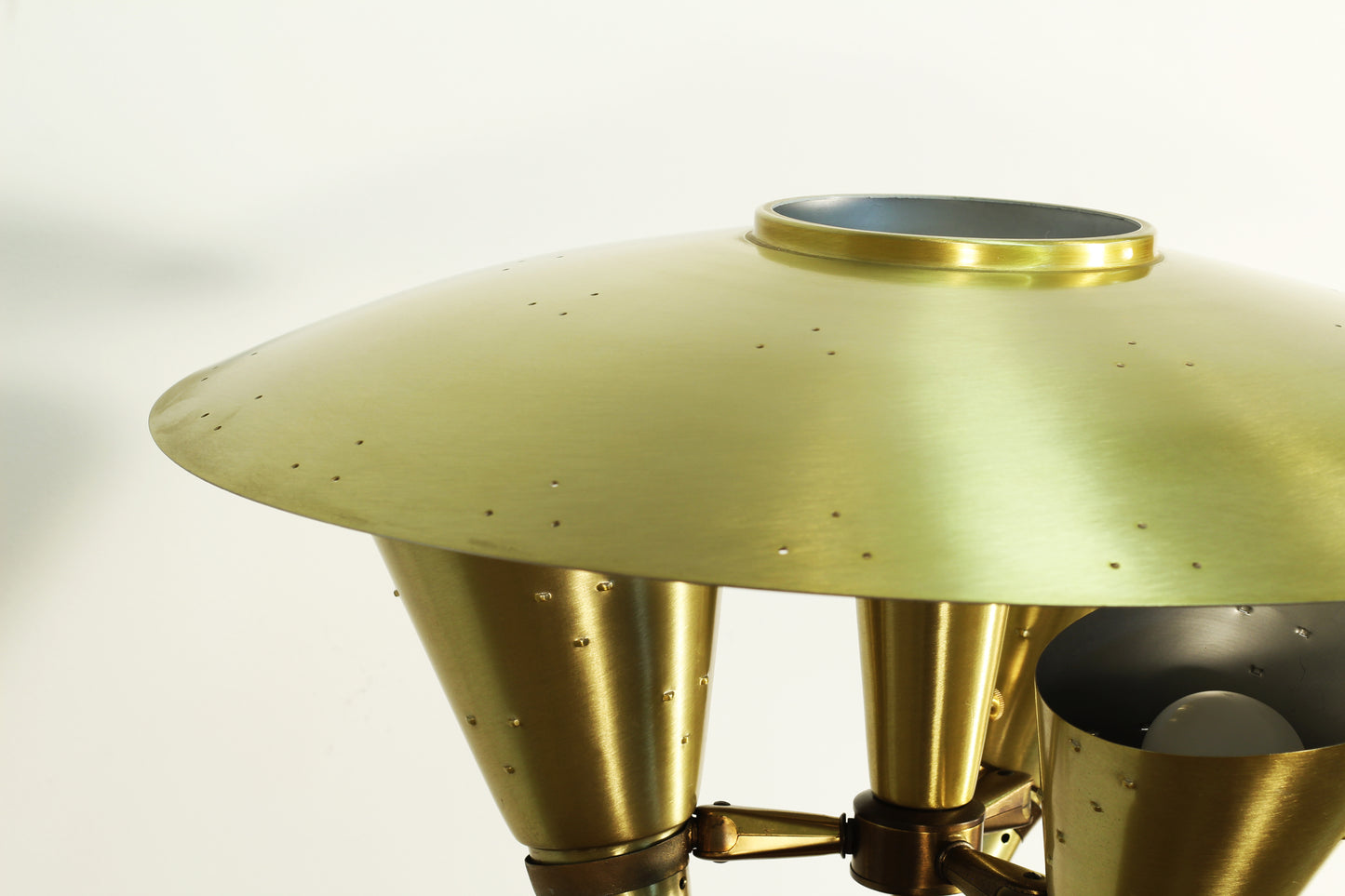 1960s Vintage Atomic 4-Light Brass Saucer Floor Lamp