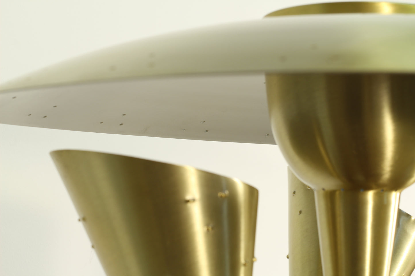 1960s Vintage Atomic 4-Light Brass Saucer Floor Lamp