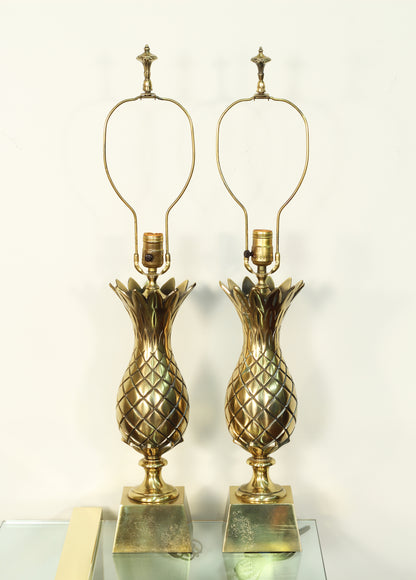 Brass Pineapple Lamps by Westwood Industries - a Pair