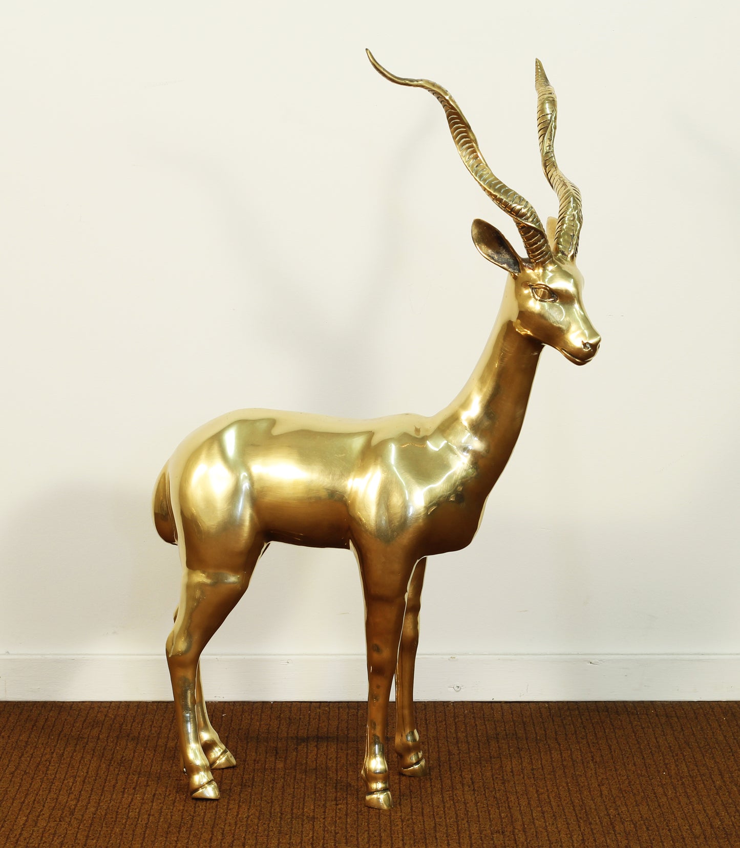 Vintage Brass Antelope Statues Sculptures- Set of 2