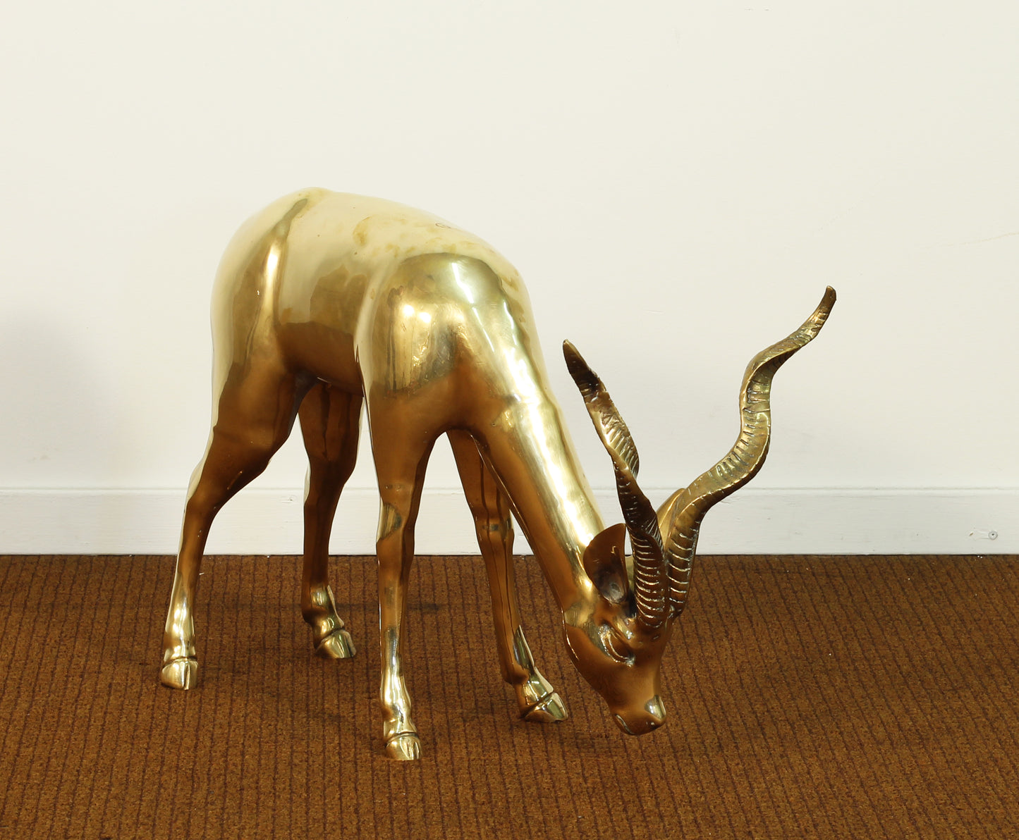 Vintage Brass Antelope Statues Sculptures- Set of 2