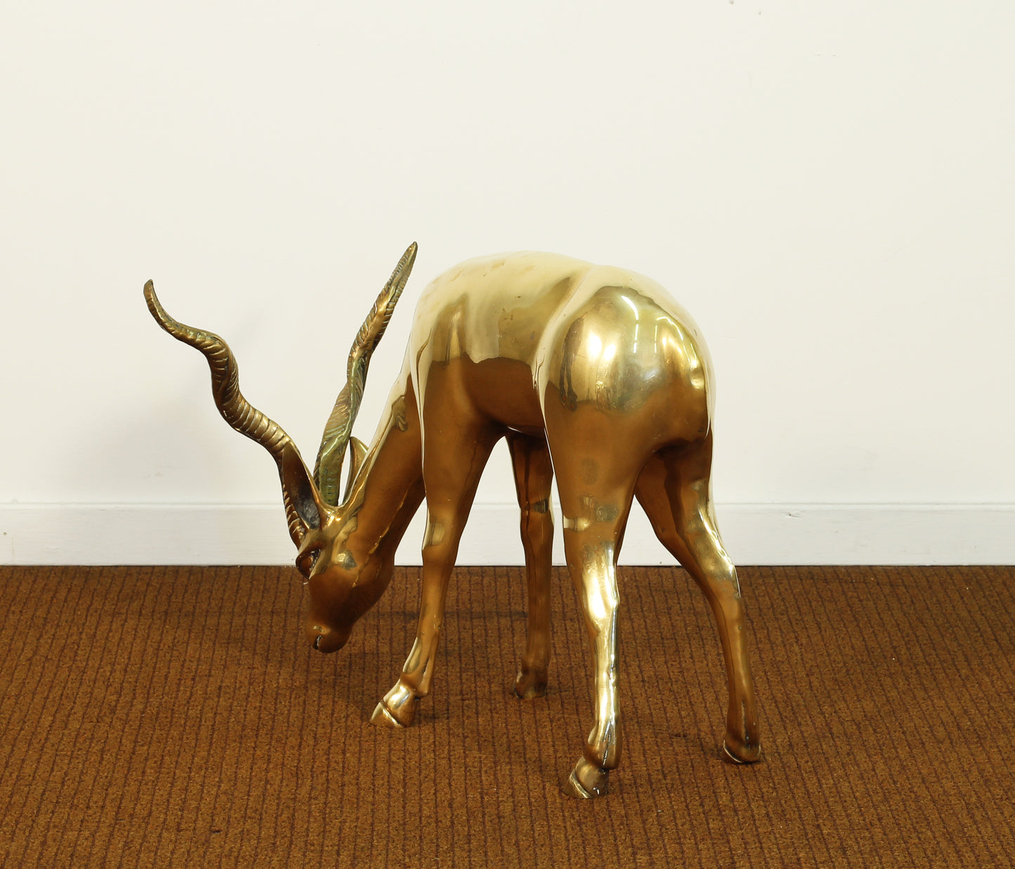 Vintage Brass Antelope Statues Sculptures- Set of 2
