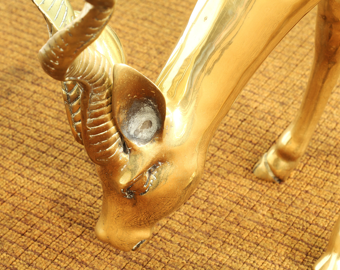 Vintage Brass Antelope Statues Sculptures- Set of 2