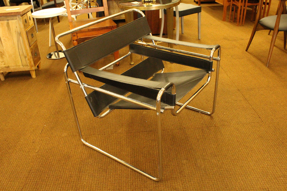 Black Wassily Style Chairs - A Pair