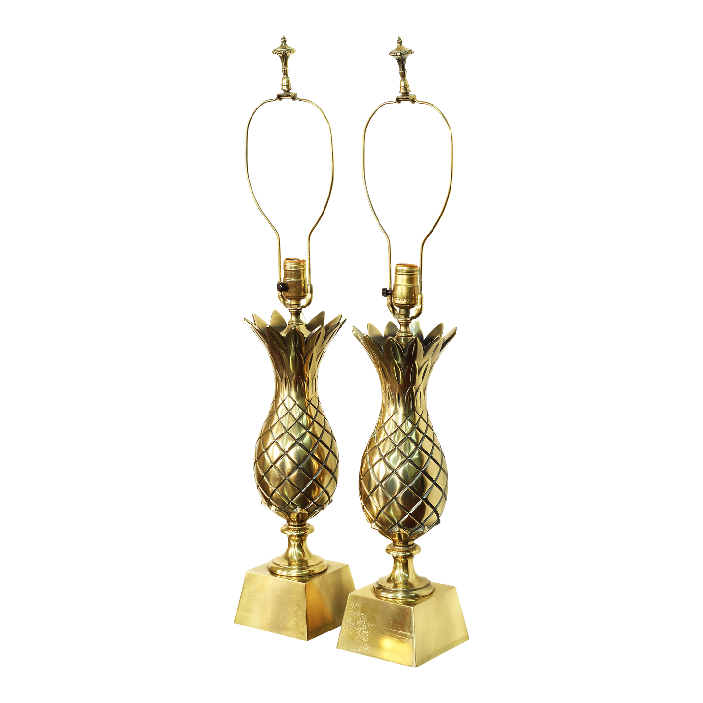 Brass Pineapple Lamps by Westwood Industries - a Pair
