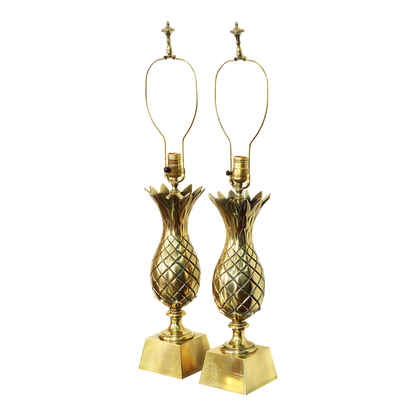 Brass Pineapple Lamps by Westwood Industries - a Pair