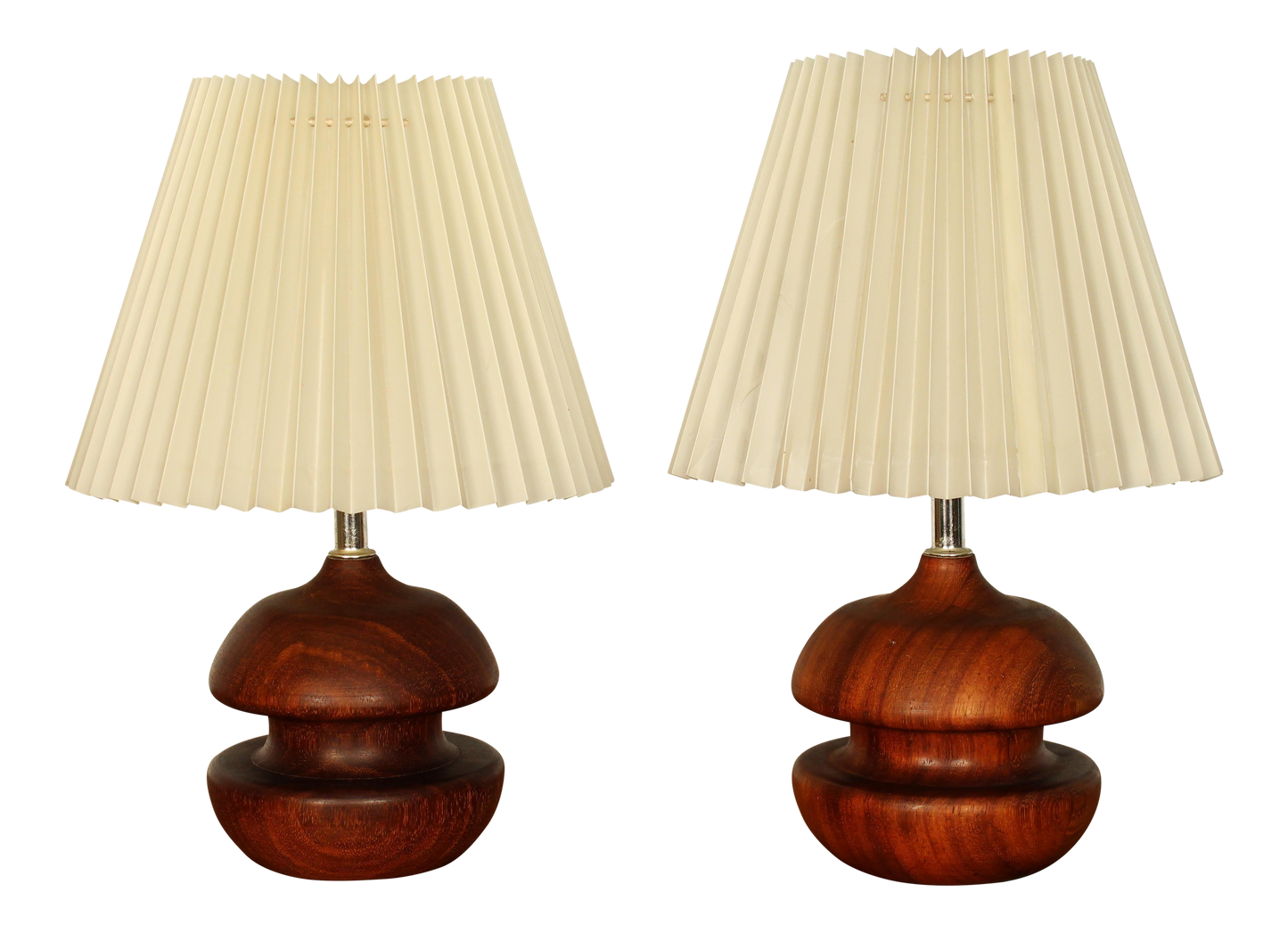 Danish Modern Sculptural Turned Rosewood Table Lamps- A Pair