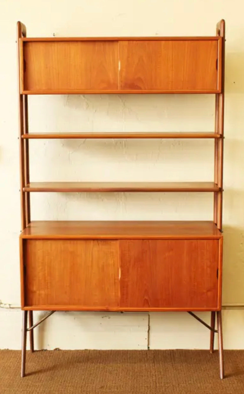 Kurt Østervig for Povl Dinesen Freestanding Danish Teak Bookshelf/Wall Unit
