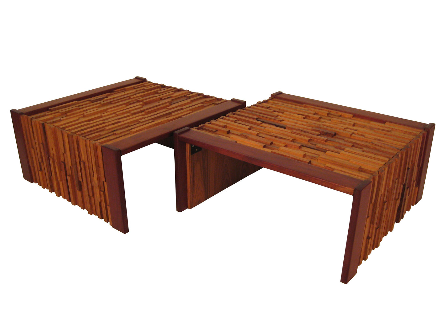 Pair Percival Lafer Brazilian Jacaranda and Rosewood End Tables