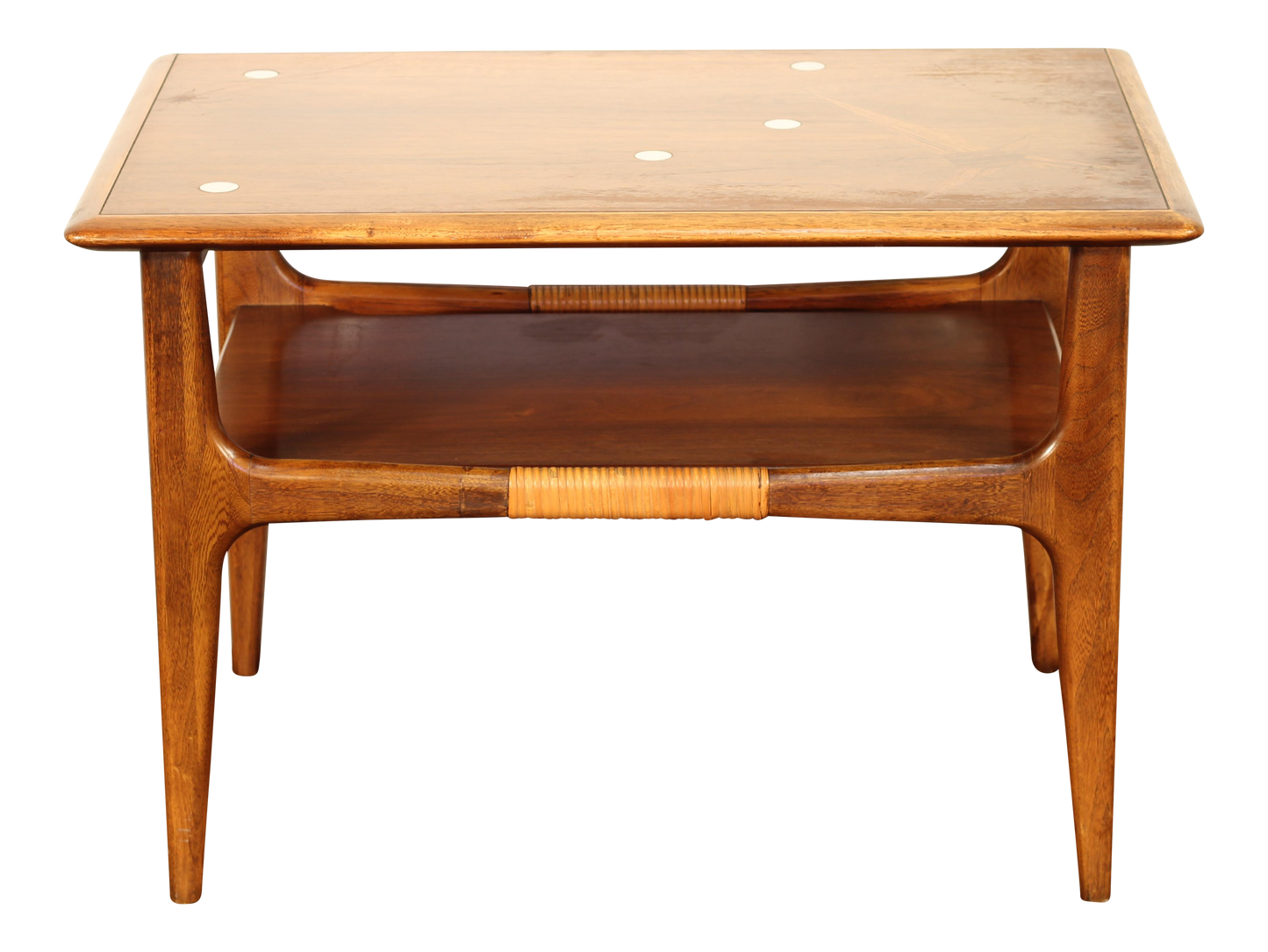 Lane Side Table with Aluminum and Starburst Inlays