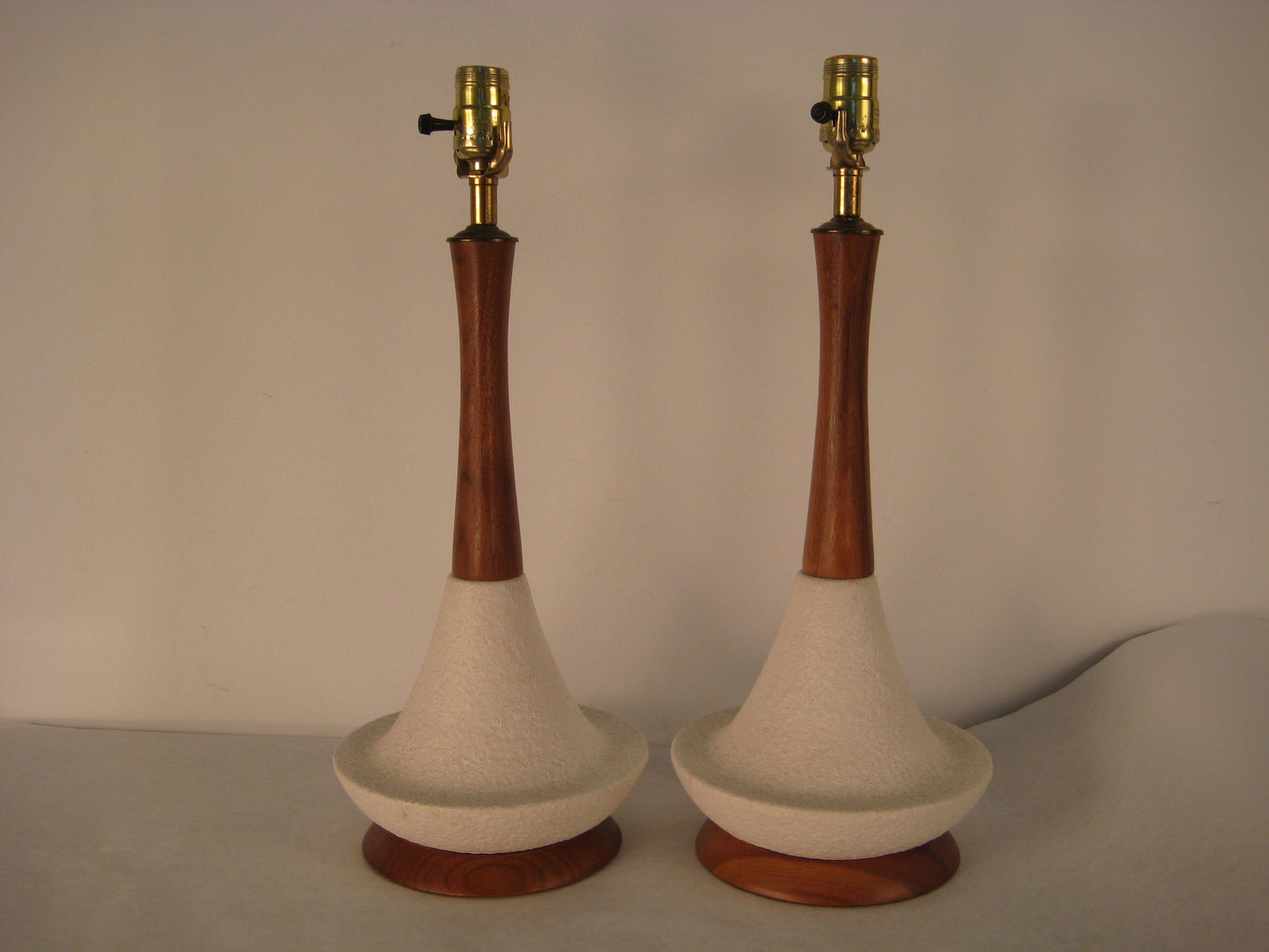 Pair white ceramic lamps