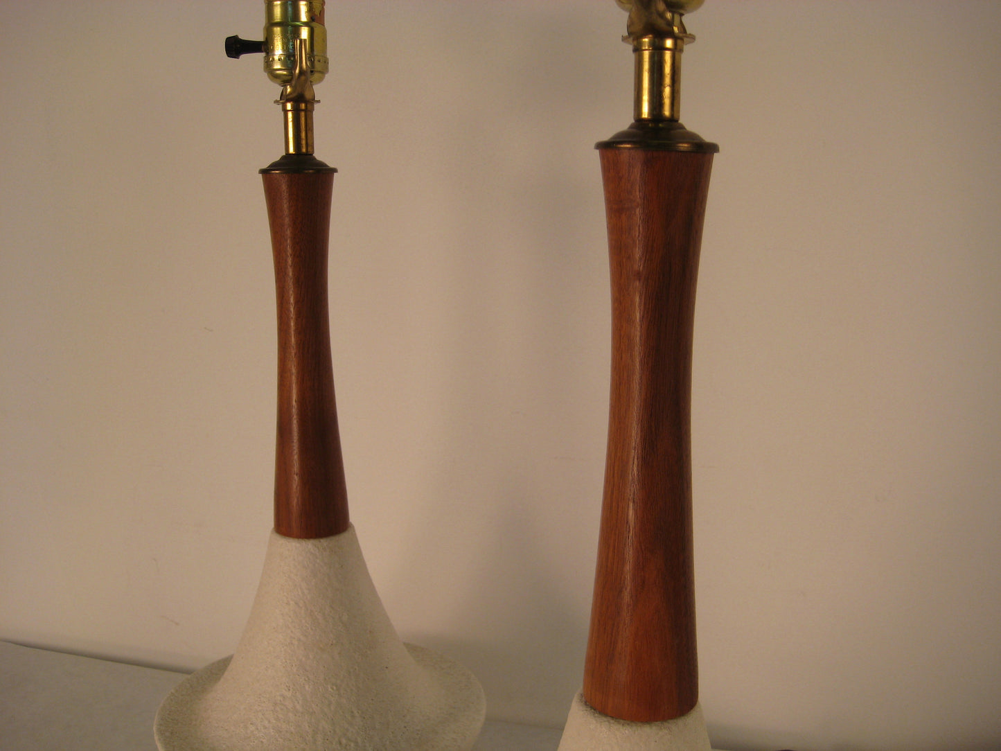 Pair white ceramic lamps