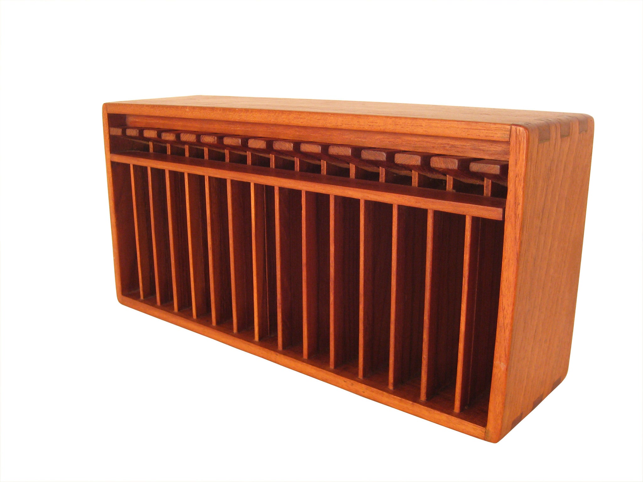 Whitecap Teak Cassette Rack - Holds 21 Tapes (Vintage Audio Storage)